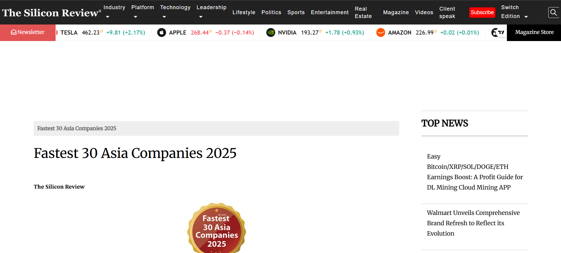 Preview of CISOGenie listed in Fastest 30 Asia Companies 2025
