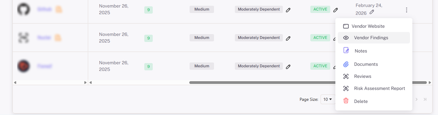Vendor Evidence Repository